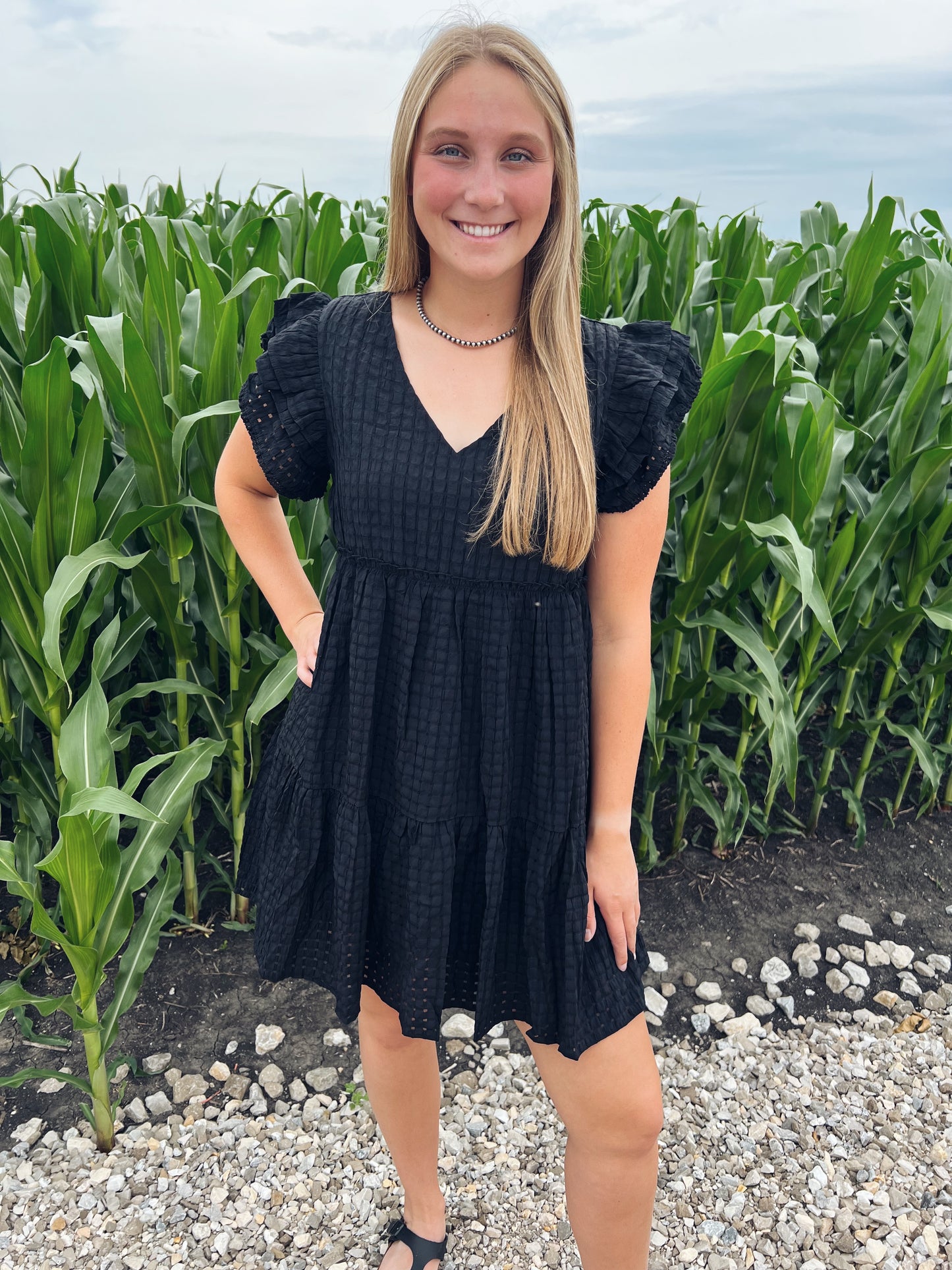 Flutter Sleeve Pattern Dress