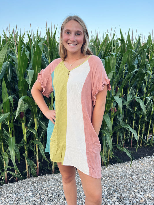 Multicolor Pocket Dress