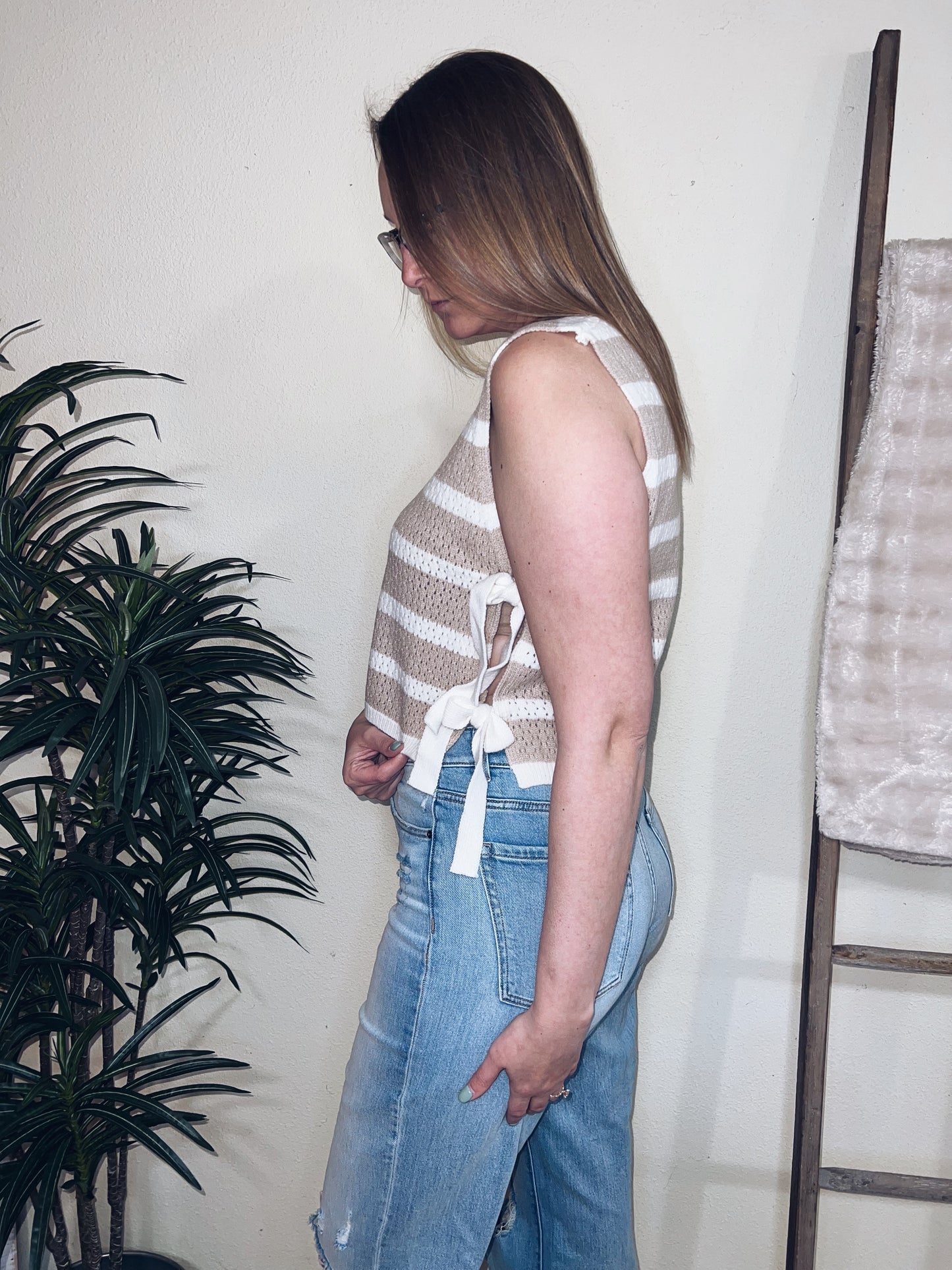 Sienna Stripe - Side Tie Tank