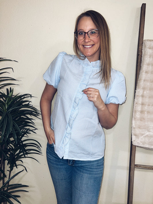 Ronnie Ruffle Stripe Top