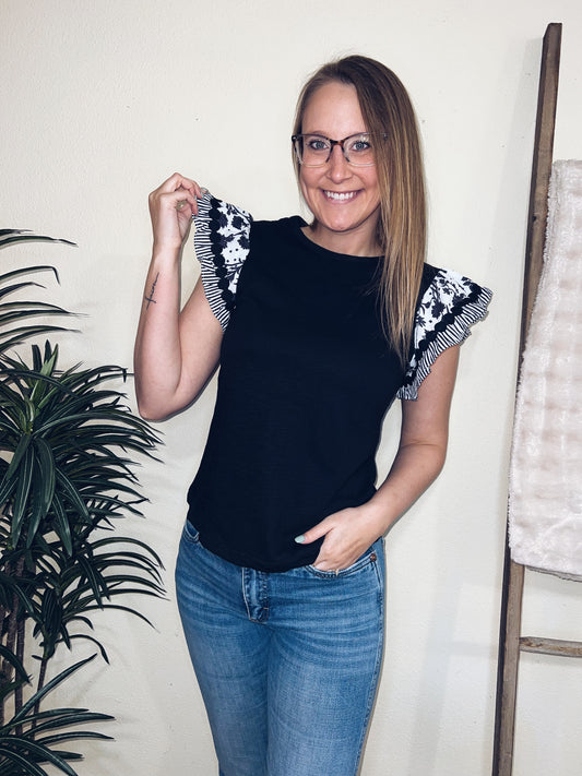 Faye Flutter Sleeve Top