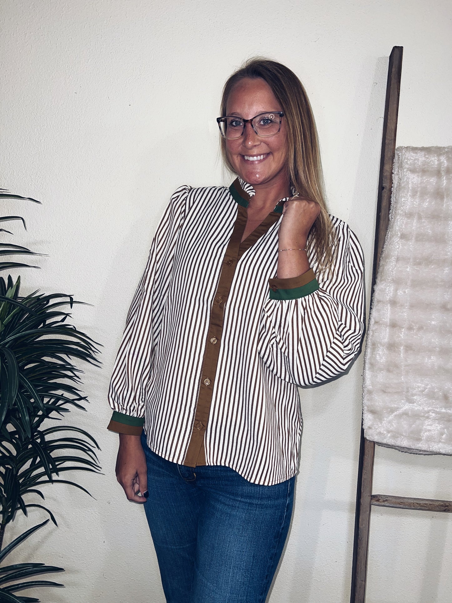 Bennett Button Down Stripe Top