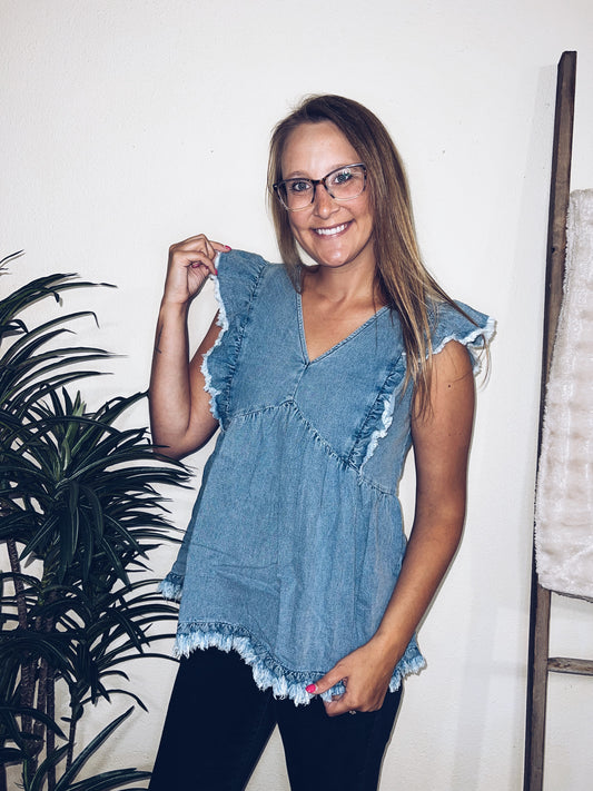 Reba Denim Top