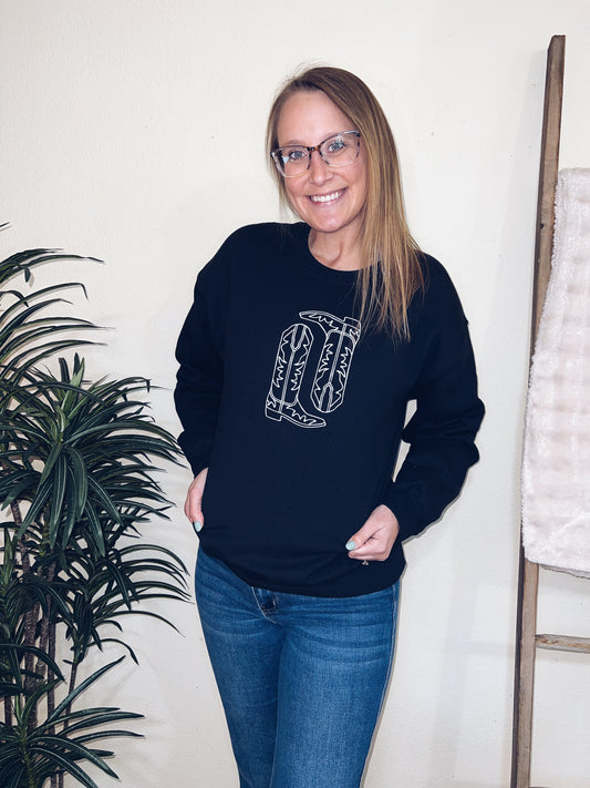 Callie Cowboy Boot Embroidered Sweatshirt
